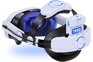 ALEEMTRY Elite Strap pour Oculus Quest 2 Accessoires – Elite Strap avec batterie 7500 mAh / 4 directionnels réglables / coton amortissant / haute plasticité / confort pour les accessoires Meta Quest 2