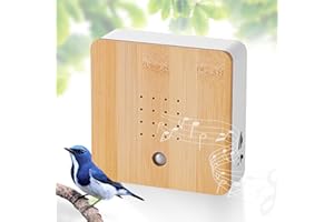 GOEDCH Nowoczesne pudełko na śpiew ptaków z uchwytem ściennym: puszka dźwiękowa natury, czujnik ruchu, relaksujący śpiew ptaków, do łazienki, spa i relaksu