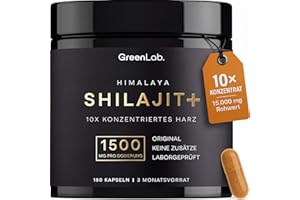 GreenLab® Mumijo Shilajit Kapseln 1500 mg - Himalaya Shilajit Original Hochdosiert 180 Kapseln | Energie, Leistung & Vitalität | Vegan, Ohne Zusätze | 3 Monatsvorrat | Hergestellt & Laborgeprüft in DE