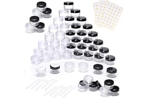 WUERQIE 100 Stück Döschen,5ml Leerdose Mini klarer Tiegel Probe Transparentes Cremeglas Kosmetikflaschenbehälter mit Schraubverschluss Reiseset,Verwendet für Lippenbalsam,Lotion