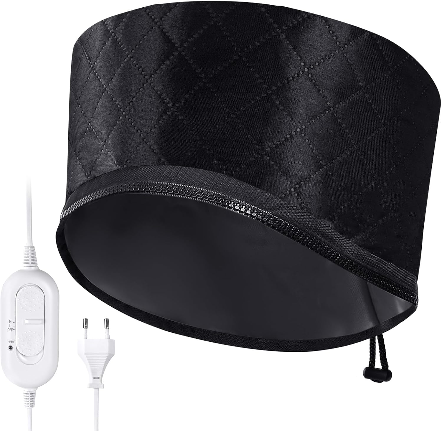 LOPHE Gorro Eléctrico para el Cabello, Gorro Calor Pelo Termico 2 modos de temperatura, Gorra de vapor para el cabello Calienta Uniformemente, Eléctrico Gorro Termico Peluqueria(Negro)
