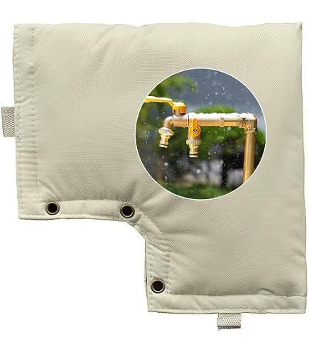 Copertura Termica Antigelo Per Rubinetto Esterno – 70x38 Cm, Tessuto Oxford 210D Silver, Imbottitura In Cotone, Regolabile Con Cinghie