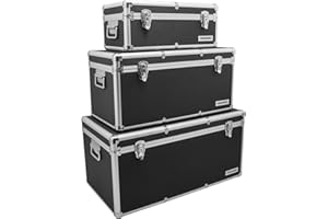 ANNDORA SHOPPING-WELTEN Aluminium-Rahmenkoffer Transport-Box, Koffer in Schwarz mit 155 Liter Volumen