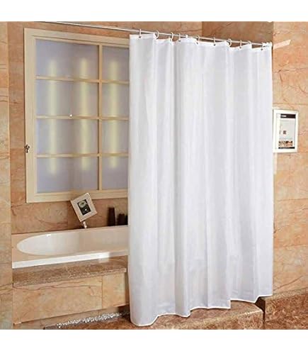 Rideau De Douche Syiboo 120x220cm Blanc Anti Moisissure 3D Avec 12 Crochets