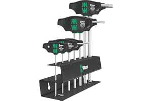 Wera 05023453001 454/7 HF Set 2, korshandtags-skruvmejselset, 7-delad svart hex plus – metrisk