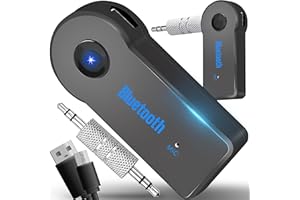 Retoo AUX Auto 3.0 - Adattatore Bluetooth senza fili con chiamate in vivavoce, ricevitore per ascoltare musica fino a 8 ore di durata della batteria, adattatore audio portatile per sistemi stereo