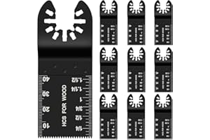 REAEONAT 10Pcs 34mm Multi Tool Blades Universal Oscillating Saw Blades, Professional Wood Metal Cutter Quick Release for Bosch Craftsman Dremel Fein Ridgid Tch Makita Milwaukee