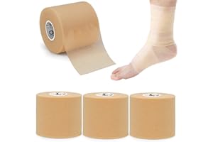 ‎OK TAPE OK TAPE Prewrap Tape (4 Rolls) Lightweight Foam Underlay for Sports, Protection for Ankles, Wrists, Hands and Knees, Avoid Skin Injuries and Adhesive Residue, 7 cm x 27 m, Beige