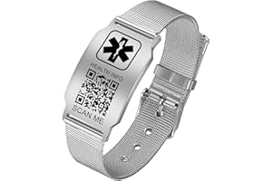 Theluckytag Medical Alert Necklace for Men Women Kids - 19'' Medical Necklace Engraved QR Code Medical ID Necklace - More Space Custom Online Emergency Medical Info