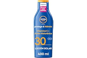 NIVEA SUN Protege & Hidrata - Leche Solar FP30 - Protector Solar Corporal - Protección UVA/UVB - Loción Resistente al Agua - Hidratación 48h - Con Pantenol y Glicerina - Todo Tipo de Piel - 400 ml