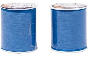 Korbond Hilo de Coser de 320 m, 2 bobinas de 160 m, poliéster Azul, Costura a Mano y a máquina