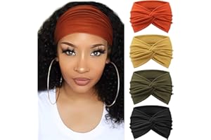 DRESHOW 4 Piezas Diadema Para Mujer Turbante Bohemia Elástico Cinta Banda para El Cabello Diadema Accesorios Para El Cabello