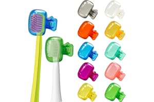rietegio Pack of 10 Toothbrush Head Covers, 10 Colours, Toothbrush Protective Cap, Portable Toothbrush Protection, Manual & Electric Toothbrush, Travel Toothbrush Case for Home, Office, Hotel and
