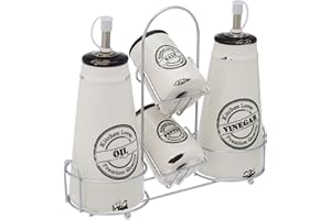 Tognana Urban Chic, Set Oliera, Acetiera, Saliera, Pepiera, Ceramica, Bianco e Nero