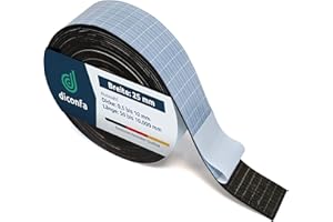 diconfa Gummistreifen SELBSTKLEBEND 25mm (2,5cm) breit - WÄHLBAR - Dicke: 1mm bis 5mm - LÄNGE: 0,05 bis 10m ==> 100mm (10cm) lang, 1mm stark - Gummimatte Meterware - stark klebend