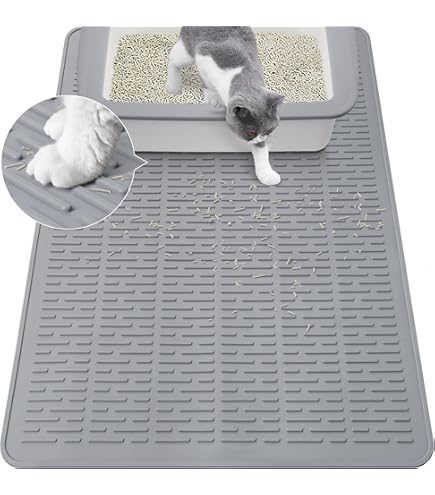 OHMO Cat Litter Mat Extra Large 95 X 64 Cm Ash Premium Silicone