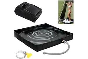 MEYUXG Plato de ducha plegable para camping, bañera de ducha portátil con manguera de drenaje, accesorio de ducha móvil, para tienda de ducha al aire libre, autocaravanas, interiores, playa de arena (104 x