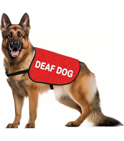 Flexi-Print Deaf Dog Vest - Personalised Dog Hi Vis Vest Reflective Dog Coat, Service Dog Vest, Nervous Dog Products, Dog Hi Viz, Reactive Dog Warning, Dog Training Vest, Dog Walking Accessories