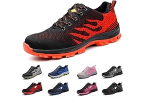 SNUGNAP Zapatos de Seguridad Hombre Mujer Trabajo Punta de Acero Calzado de Seguridad Deportivo Ligeros Zapatillas de Seguridad Transpirable Comodo Negro Azul Gris 35-48 EU