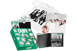 P1Harmony - 8th Mini Album [DUH!] (MD/Plain White T Ver.) Out Box + T-Shirt + Photo Book R + Sticker + Selfie Photo Card + Folded Poster + 3 Extra Photocards