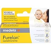 Medela Purelan 7 Gram Lanolin Nipple Cream - Quick Relaxation, Hypoallergenic, Dermat for Aching Nipple and Dry Skin