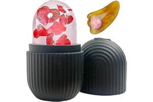 KEEPAQ Ice Roller, Ice Roller for Face and Eyes, Ice Face Roller and Gua Sha, Silicona Rodillo de Hielo, Efectivamente Aliviar la Hinchazón, Reducir Poros, Reafirmar Arrugas y Hidratar Analgésicamente