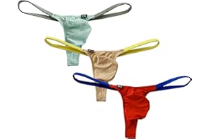 ZUOLAIYIN Bamboe string voor heren, sexy ondergoed voor mannen, comfortabele slips, thong onderbroek, stretch, grote bulge pouch elastaan, lage taille, tangabroekje, grijs-groen (7101), M