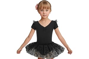 ZYXWVU Tutú Vestido Ballet Niña Tutú de Ballet para Bailarina con Mangas Cortas y Lunares