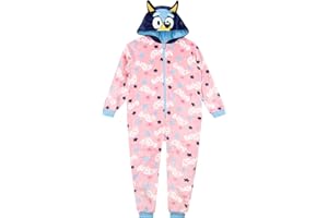 Bluey Onesie | Girls Onesie With 3D Ears | Fleece Onesies For Girls | Ages 18 Months To 8 Years
