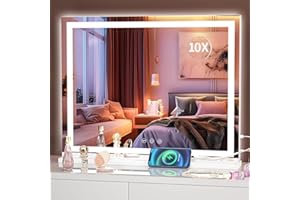 ‎HASIPU Hasipu Kosmetikspiegel mit Beleuchtung, 58 x 46cm LED Schminkspiegel, Beleuchteter Schminkspiegel mit dimmbaren 3 Modi, Touchscreen Steuerung Kosmetikspiegel Quadratisch Weiß