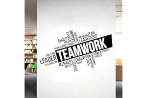 WALL DESIGNER Corporate Wall Art Sticker - Teamwork, Leadership, Training, Skills Goal, Respect. - Company Office, Conference Room [Black]