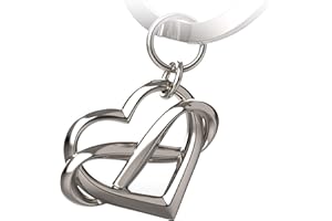Llavero con corazón de FABACH con el símbolo del infinito "Infinite Love" – Colgante con corazón para amigos, parejas – Amuleto de la suerte – Te amor para siempre, plata (Plateado) - FB_INFILOV_S