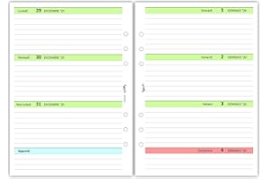 Agendepoint.it - Ricambio agenda organizer settimanale GREEN 15x21cm A5 90gr 6fori - 2026