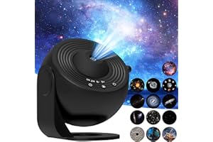 MILGEOL Sternenprojektor-Nachtlicht und Galaxie-Sternenprojektor mit 13 Planetenscheiben, 180°-Drehung, sensorische Lichter für Kinder und Erwachsene, Schlafzimmer, Party-Dekoration, einstellbarer Fokus