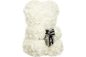 ‎BRANDSSELLER Brandsseller Rosenbär ca. 25 cm hoch Deko Rosen Teddybär - Geschenke für Frauen/Männer Romantisches Acceccoir - Geburtstag - Jahrestag - Hochzeitstag und viele mehr… Beige