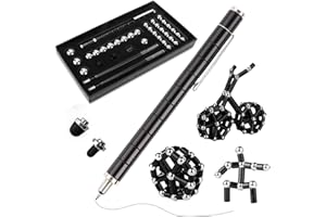 POPOYU Magnetic Sculpture Fidget Pen,Black Magnet Metal Writing Pen Toy for Anxiety Relief,Magnet ToyPen,Fidget Magnets for Teen Age 8-16 Xmas Birthday Gifts,DIY Multifunctional Decompression Pen for Adults