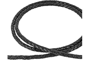 ‎AURORIS Auroris - Lederband geflochten - Durchmesser/Farbe/Länge wählbar - Variante: Ø 5mm / schwarz / 1m