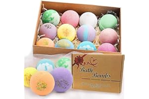 Badebomben Geschenkset Bio natürliche ätherische Öle, entspannen und befeuchten trockene Haut, 2,8 Unzen * 12 PCS BOENFU Luxus-Spa-Bomben für Freundinnen, Mütter, Väter, Kinder, Ehefrauen