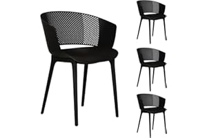 IDIMEX Lot de 4 chaises de Jardin OLINDO Noir, Chaise d'extérieur pour terrasse avec Protection Anti-UV