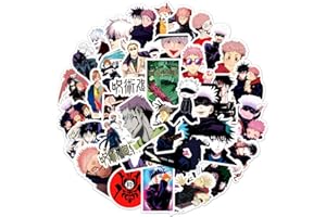 SANMATIC 50 sztuk Jujutsu Kaisen mieszane naklejki anime na laptopa, zderzak, deskorolkę, butelki z wodą, komputer, telefon, zestaw naklejek anime dla dzieci/chłopców