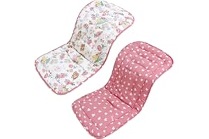 LAT LEE AND TOWN Baby Pushchair Seat Liners,Pram Liner Universal Fit for Most Pushchairs,100% Cotton Double-Sided Baby Stroller Cushion Pad,Stroller Seat Cover for Toddler Infant 1 Pack,78x34cm(Pink Garden+Hearts)
