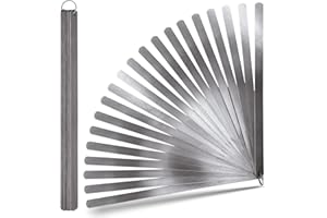 MIB GERMANY MIB Präzisions-Fühlerlehren am Ring 300mm/20 Blatt | Werkzeug aus gehärtetem Federstahl | Fühlerlehre Ventilspiel | Spaltmaßlehre für KFZ, Maschinen- & Getriebebau | Zündkerzenlehre | Breite 12,7 mm