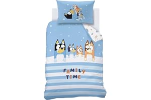 MTOnlinehandel Bluey Bettwäsche 100x135 40x60 · 100% Baumwolle · Bluey Bingo Babybettwäsche Kinderbettwäsche für Mädchen und Jungen · weich & angenehm · Öko Tex mit Reißverschluss