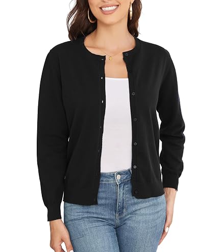 Cardigan da donna a maniche lunghe, aperto sul davanti, casual, sottile, leggero, morbido, per primavera, cardigan, cardigan, elegante, lavorato a maglia, O beige., S
