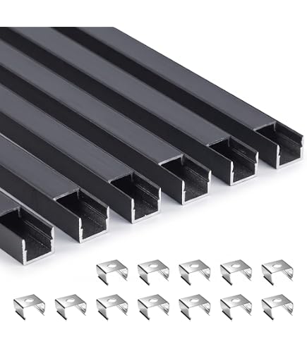 LED-Aluminiumprofil 6x1m U-Form Schwarz Wasserdicht Produktbild-Vorschau 3