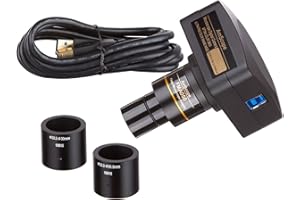 AmScope - Fotocamera da microscopio CMOS C-Mount a colori USB 3.0 da 18 MP con lente di riduzione e kit di calibrazione - MU1803-CK