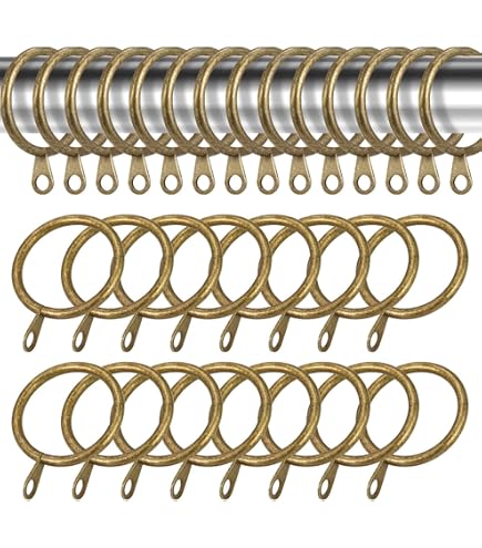 uxcell Anelli per tende in metallo, diametro interno 45 mm, per aste per tende, bronzo, 28 pezzi