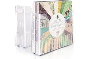 TUTATA 12x12 Paper Storage Organizer, Scrapbook Paper Storage Organizer, Scrapbook Storage Bin for 12" x 12" Paper- 2 Pack