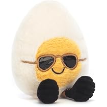 Jellycat Amuseables Heart Boiled Egg Plush, 3 Inch Sitting Height