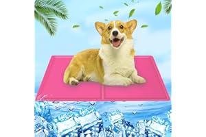 AHYDFSR Alfombra Refrescante para Perro Gato, Mascotas Alfombrilla Autoenfriante, Camas refrescante para Mascotas, Prueba de Arañazos/Impermeable/Antideslizante, Ideal para Perros,Gatos en Verano,40x50cm,Rosa